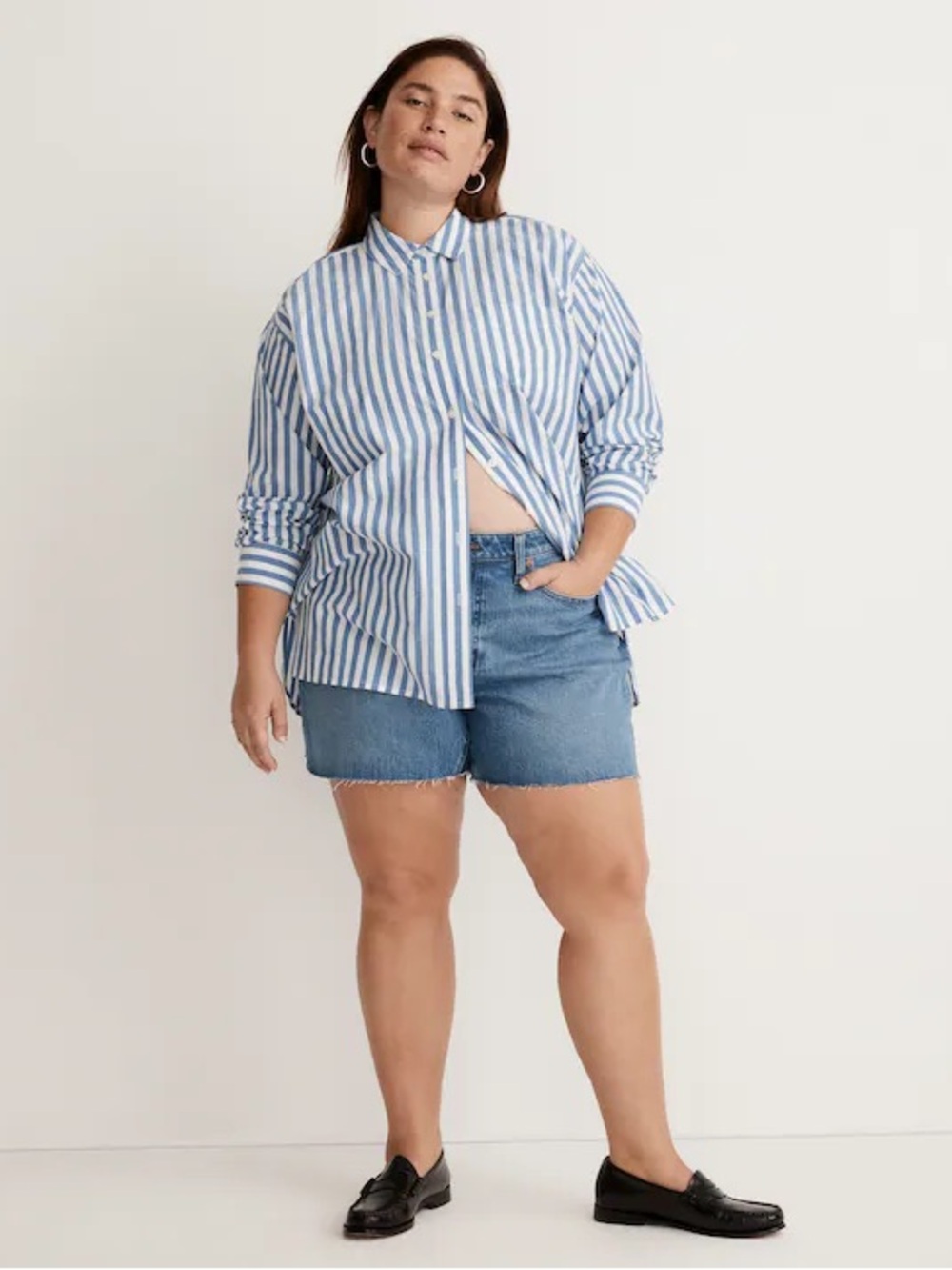 Madewell The Plus Curvy Perfect Vintage Jean Short in Swanset Wash